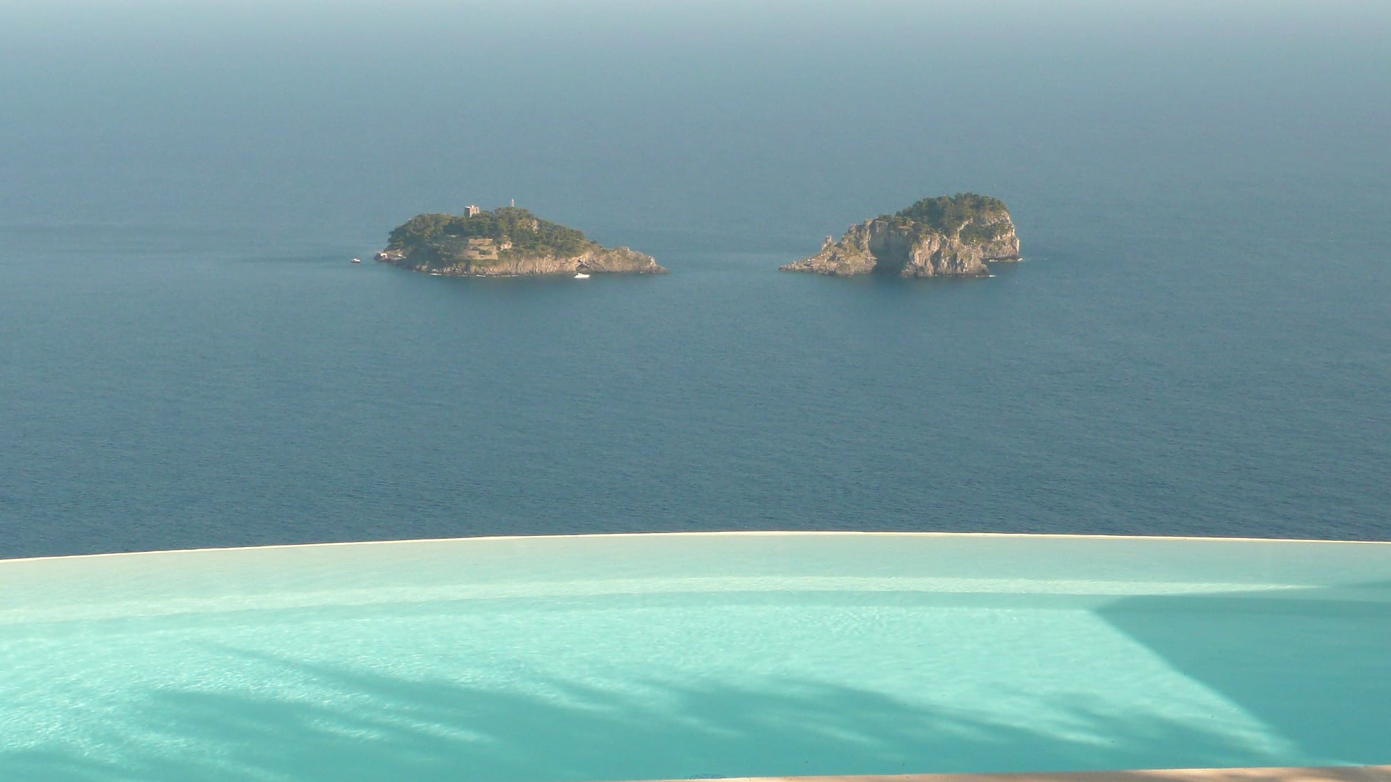 Villa pool looking over the Ionian sea